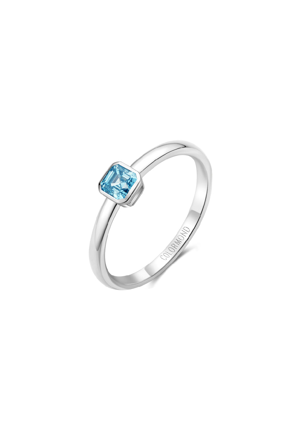 Evelyn Solitaire Ring Lagoon Blue
