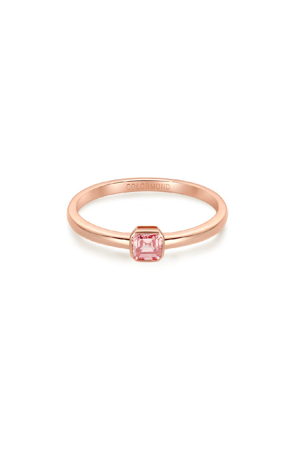 Evelyn Solitaire Ring Peony Pink