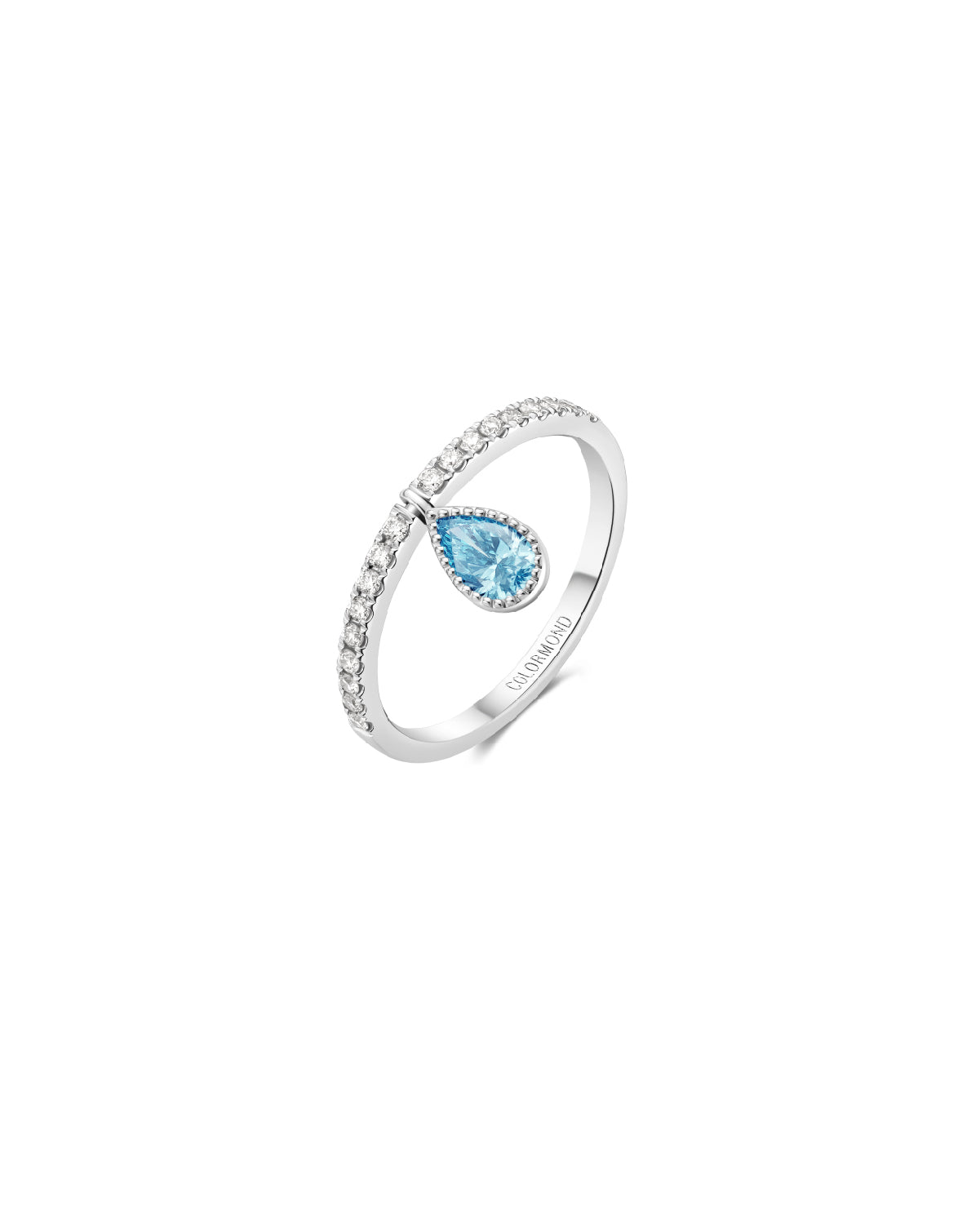 Genevieve Pavé Ring Lagoon Blue