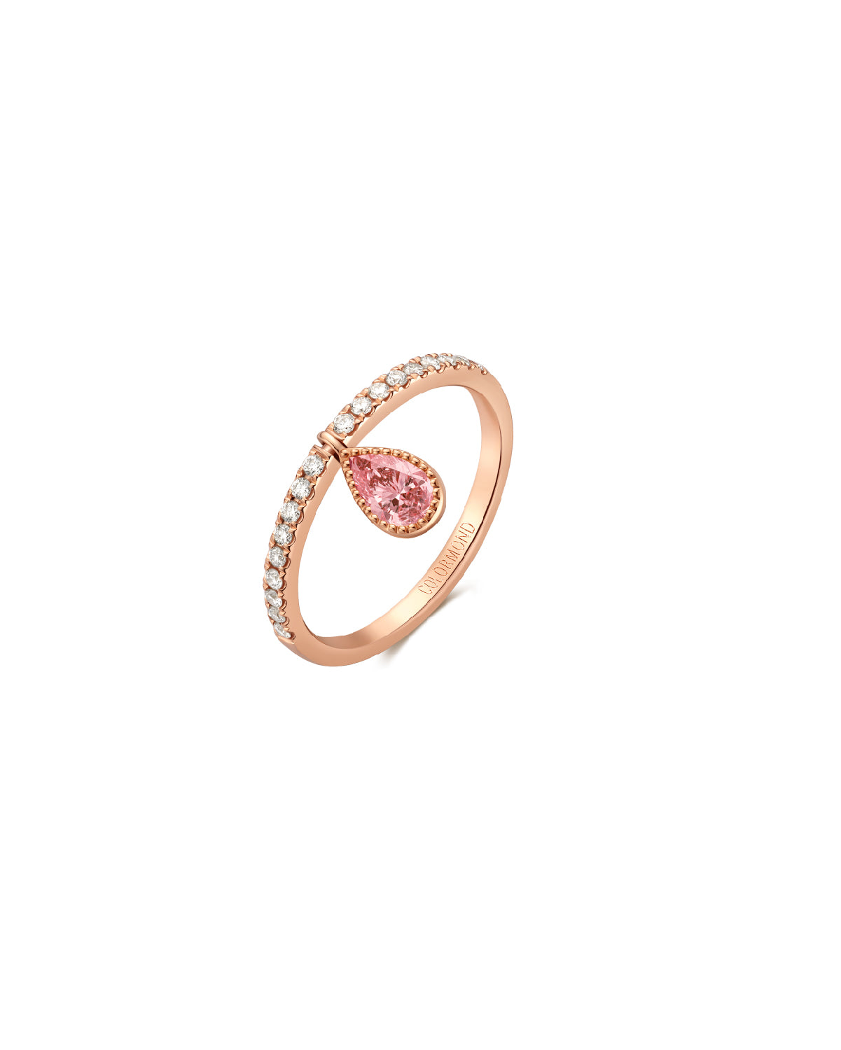 Genevieve Pavé Ring Peony Pink