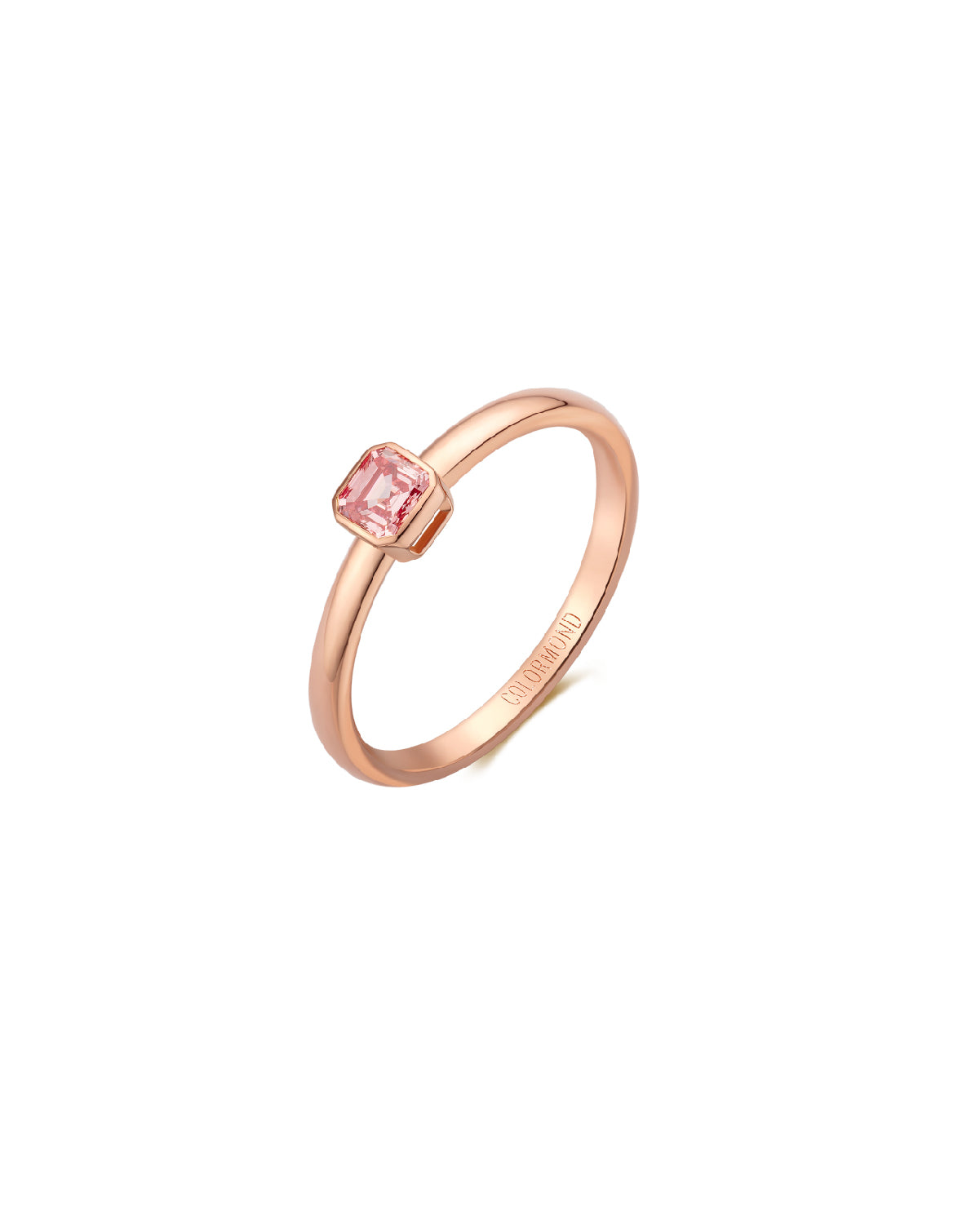 Evelyn Solitaire Ring Peony Pink