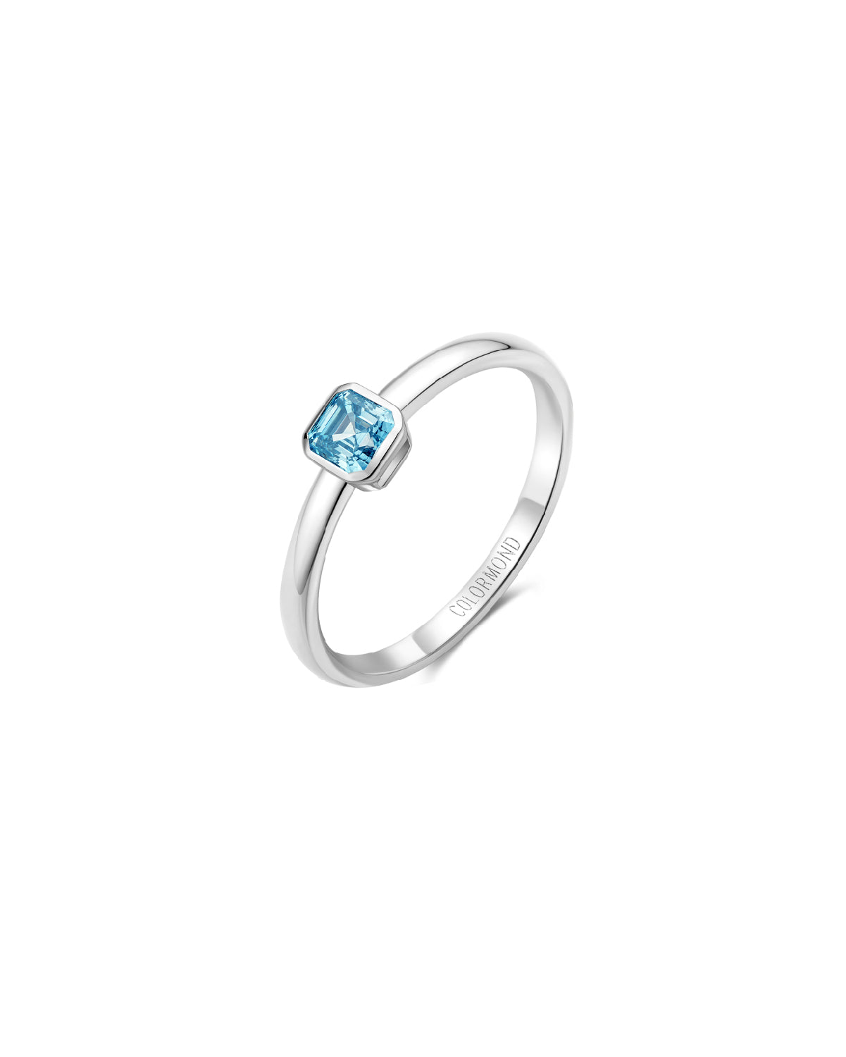 Evelyn Solitaire Ring Lagoon Blue